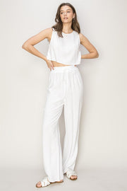 D-Linen Blended Top and Pants Set