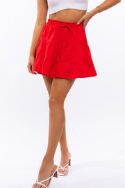 Smocked Waist Flare Skirt