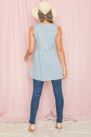 Plus Chambray Baby Doll Tunic