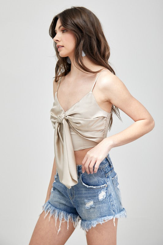 Front Tie-Up Cami Crop Top