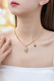 Hamsa evil eye pendant necklace