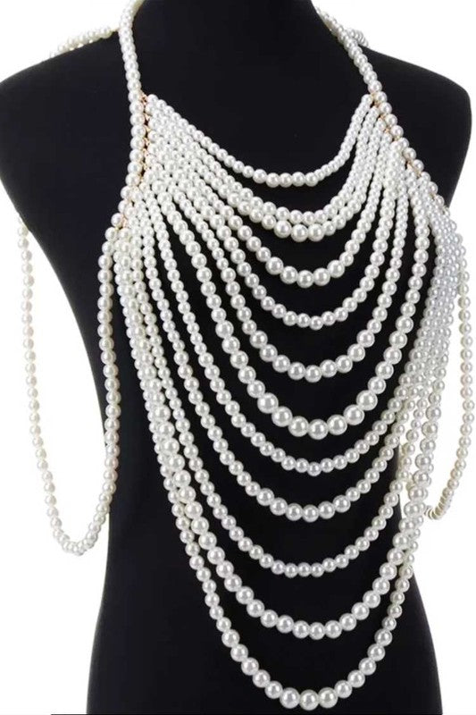 Dramatic Pearls Beaded Body Chain