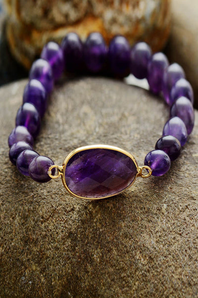 Handmade Amethyst Beaded Bracelet | AS | L.Z., Ship From Overseas | Trendsi
