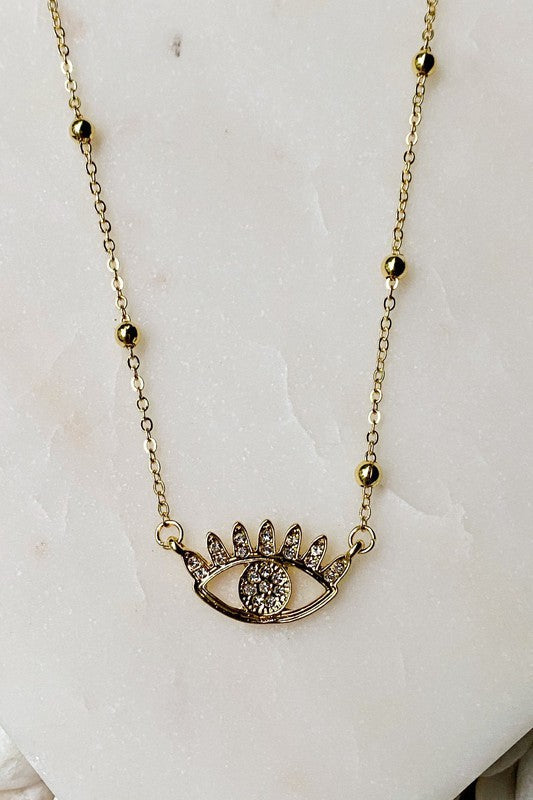 Bright & Studded Eye Necklace Goddess Life & Style Shop