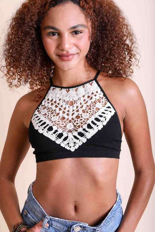 Crochet Lace High Neck Bralette Goddess Life & Style Shop