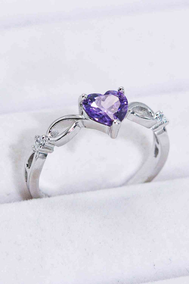 Crystal Heart 925 Sterling Silver Ring | AS | CHAMSS, Ship From Overseas | Trendsi