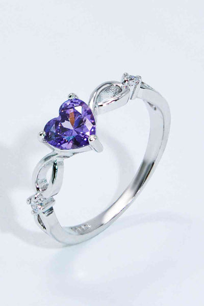 Crystal Heart 925 Sterling Silver Ring | AS | CHAMSS, Ship From Overseas | Trendsi