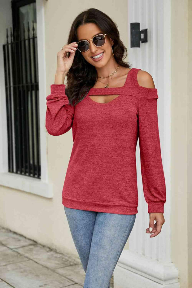 Cutout Cold-Shoulder Top Goddess Life & Style Shop