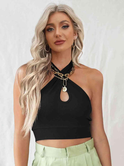 Halter Neck Cropped Tank | MDML, Ship From Overseas | Trendsi