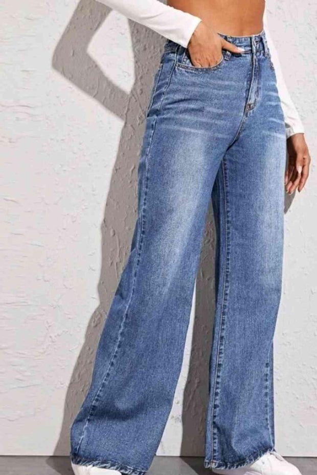 High Waist Wide Leg Jeans | Ship From Overseas, X@Y@K | Trendsi