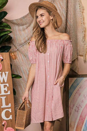 Off The Shoulder Stripe Dress Goddess Life & Style Shop