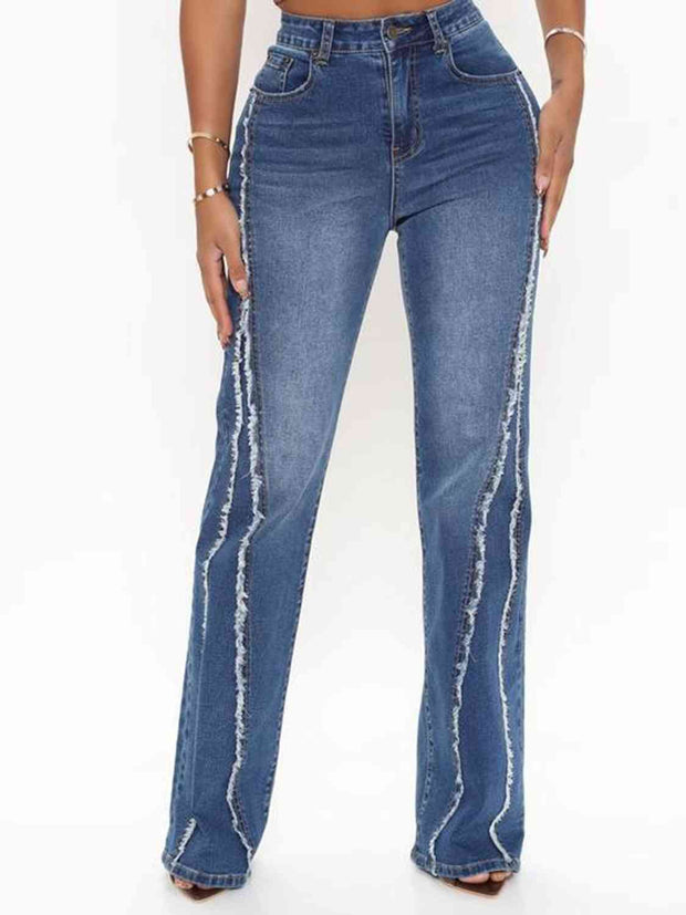 Raw Hem High Waist Jeans Goddess Life & Style Shop