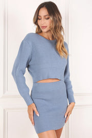 Ribbed knit crop top and skirt set Goddess Life & Style Shop