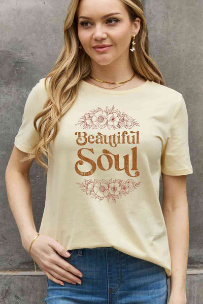 SL BEAUTIFUL SOUL Graphic Cotton Tee | Ship From Overseas, Simply Love | Trendsi