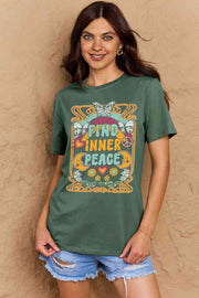 SL FIND INNER PEACE Graphic Cotton T-Shirt Goddess Life & Style Shop