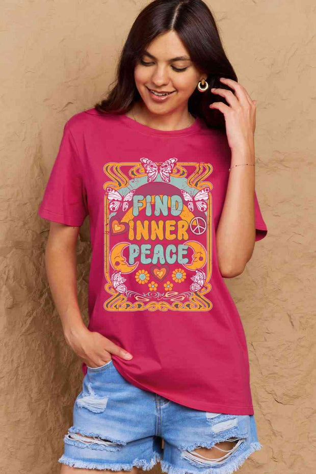 SL FIND INNER PEACE Graphic Cotton T-Shirt Goddess Life & Style Shop