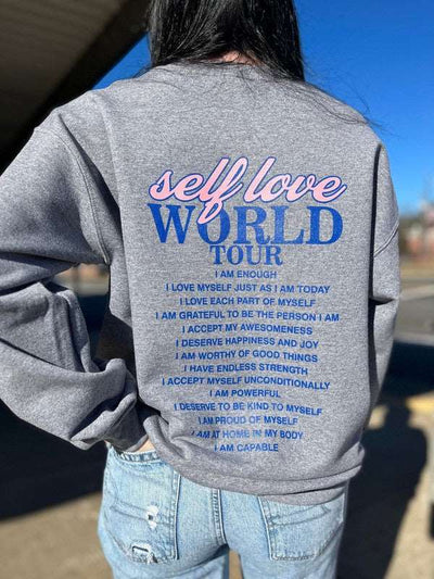 Self Love World Tour Sweatshirt | Contemporary, Graphic T-shirts | Ask Apparel