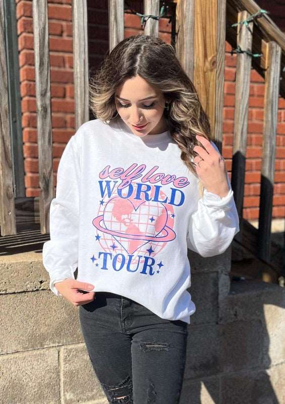 Self Love World Tour Sweatshirt | Contemporary, Graphic T-shirts | Ask Apparel