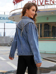 Studded Fringe Button Down Denim Jacket Goddess Life & Style Shop