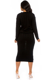 Sweater Skirt Set - Black Goddess Life & Style Shop