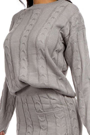 Sweater Skirt Set - Grey Goddess Life & Style Shop