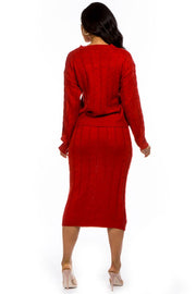 Sweater Skirt Set - Red Goddess Life & Style Shop