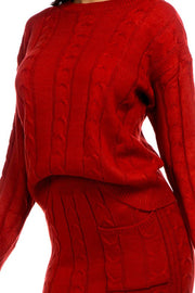 Sweater Skirt Set - Red Goddess Life & Style Shop