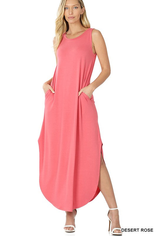 Viscose Sleeveless Maxi Dress Goddess Life & Style Shop