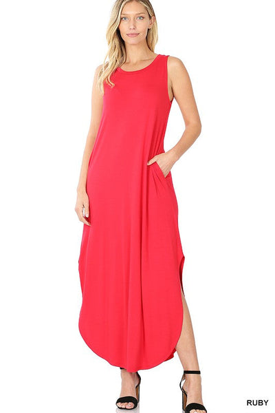 Viscose Sleeveless Maxi Dress | Casual Dresses, Missy | ZENANA