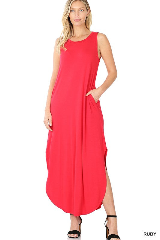 Viscose Sleeveless Maxi Dress | Casual Dresses, Missy | ZENANA