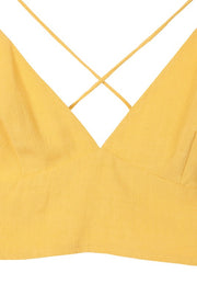 SL yellow crop tank top