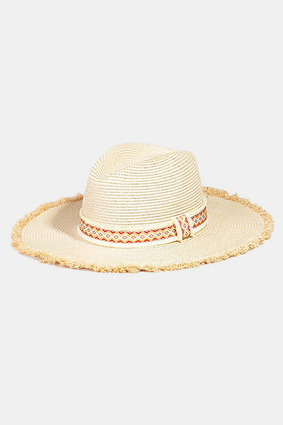 Fame Geometric Raw Hem Hat | AS | Fame Accessories, Ship from USA | Trendsi